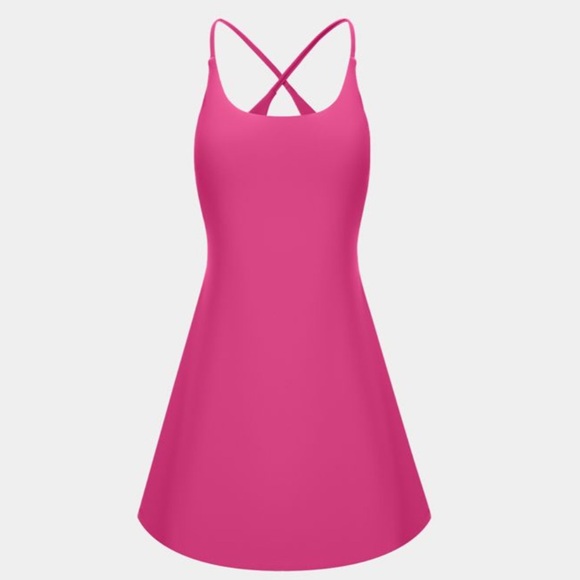 NWT- Halara- XL- Hot Pink 🎾 Mini-Dress W/ 2 pockets included on Shorts. - Picture 4 of 14